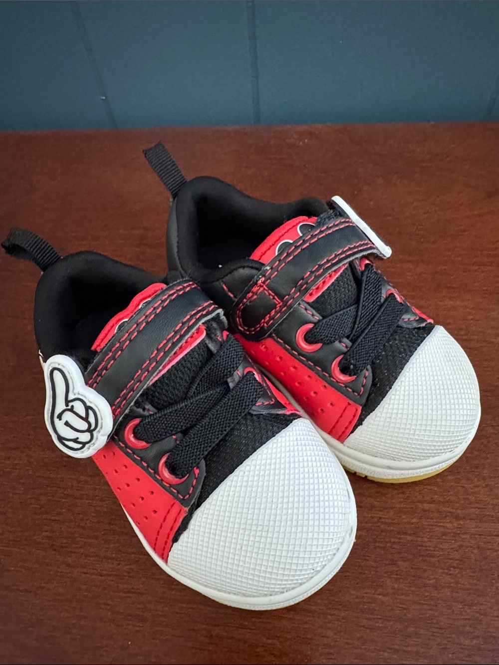 Kids Mickey Mouse Red & Black Slip-On Sneakers ~ 4